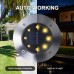 Toodour 12 Pack Solar Ground Lights Outdoor, 8 LED Waterproof Solar in-Ground Disk Lights for Garden Driveway Lawn Pathway Yard Pool Step, Warm White