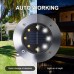 Toodour 6 Pack Solar Ground Lights Outdoor, 8 LED Waterproof Solar in-Ground Disk Lights for Garden Driveway Lawn Pathway Yard Pool Step, White