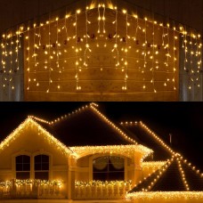 Toodour Outdoor Christmas Lights, 29.5ft 360 LED Icicle Christmas Lights with 8 Modes, 60 Drops Fairy Twinkle Lights for Holiday, Party, Wedding Decors (Warm White)