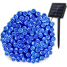 Toodour Solar Christmas Lights, 72ft 200 LED 8 Modes Solar String Lights, Waterproof Solar Fairy Lights for Xmas Tree, Garden, Patio, Holiday, Party, Outdoor Christmas Decorations (Blue)