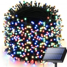 Upgraded Solar String Lights Outdoor 121ft 350 LED 8 Modes Solar Fairy Lights, Waterproof Outdoor String Lights for Garden, Patio, Holiday, Party, Balcony Decorations (Multicolor)