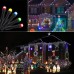 Upgraded Solar String Lights Outdoor 121ft 350 LED 8 Modes Solar Fairy Lights, Waterproof Outdoor String Lights for Garden, Patio, Holiday, Party, Balcony Decorations (Multicolor)