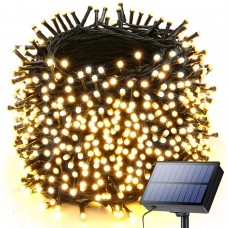 Upgraded Solar String Lights Outdoor 121ft 350 LED 8 Modes Solar Fairy Lights, Waterproof Outdoor String Lights for Garden, Patio, Holiday, Party, Balcony Decorations (Warm White)