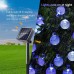 Toodour Solar Outdoor String Lights, 35.6ft 60 LED Globe String Lights, Waterproof 8 Modes Solar Powered Patio Lights for Garden, Home, Fence, Yard Decorations (Blue)