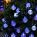 Toodour Solar Outdoor String Lights, 35.6ft 60 LED Globe String Lights, Waterproof 8 Modes Solar Powered Patio Lights for Garden, Home, Fence, Yard Decorations (Blue)