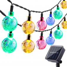 Toodour Solar String Lights Outdoor Waterproof, 35.6ft 60 LED Globe String Lights, 8 Modes Solar Powered Patio Lights for Garden, Yard, Roof, Party Decorations (Multicolor)