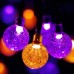Toodour Solar Halloween Lights Outdoor 35.6ft 60 LED Globe Orange & Purple String Lights with 8 Modes, Waterproof Halloween String Lights for Patio Garden Lawn Gazebo Yard Porch Halloween Decorations