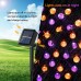 Toodour Solar Halloween Lights Outdoor 35.6ft 60 LED Globe Orange & Purple String Lights with 8 Modes, Waterproof Halloween String Lights for Patio Garden Lawn Gazebo Yard Porch Halloween Decorations