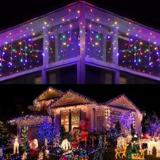 Toodour Christmas Lights Outdoor, 29.5ft 360 LED Icicle Christmas Lights with 8 Modes, 60 Drops, Plug in Fairy String Lights for Party, Holiday, Wedding Decors (Multicolor)