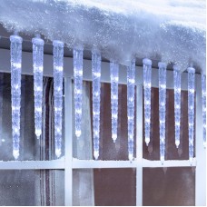 Christmas Icicle Lights, 20 icicles 90 LED Icicle Lights, Outdoor Indoor Crystal Ice String Lights, Connectable White Icicle Lights for Christmas Decorations