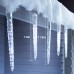 Christmas Icicle Lights, 20 icicles 90 LED Icicle Lights, Outdoor Indoor Crystal Ice String Lights, Connectable White Icicle Lights for Christmas Decorations