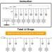 Toodour Christmas Snowflake Lights Outdoor, 17.22ft 264 LED Icicle Lights with 22 Drops, Connectable, 8 Modes Waterproof Multicolor Christmas Lights for Curtain Eaves Window Xmas Decorations