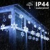Toodour Christmas Snowflake Lights Outdoor, 17.22ft 264 LED Snowflake Icicle Lights with 22 Drops, Connectable, 8 Modes Waterproof Christmas Lights for Curtain Eaves Window Xmas Decor (White)