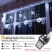Toodour Christmas Snowflake Lights Outdoor, 17.22ft 264 LED Snowflake Icicle Lights with 22 Drops, Connectable, 8 Modes Waterproof Christmas Lights for Curtain Eaves Window Xmas Decor (White)