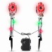 Toodour Halloween Pathway Lights Outdoor, Battery Operated Halloween Skeleton Hands with Light Up Eyeballs & Spiders, Waterproof Halloween Decor for Walkway Garden Yard Lawn, Red