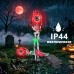 Toodour Halloween Pathway Lights Outdoor, Battery Operated Halloween Skeleton Hands with Light Up Eyeballs & Spiders, Waterproof Halloween Decor for Walkway Garden Yard Lawn, Red