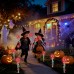 Toodour Halloween Pathway Lights Outdoor, Battery Operated Halloween Skeleton Hands with Light Up Eyeballs & Spiders, Waterproof Halloween Decor for Walkway Garden Yard Lawn, Red