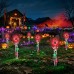 Toodour Halloween Pathway Lights Outdoor, Battery Operated Halloween Skeleton Hands with Light Up Eyeballs & Spiders, Waterproof Halloween Decor for Walkway Garden Yard Lawn, Red