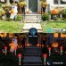 Toodour Halloween Pathway Lights Outdoor, Battery Operated Halloween Skeleton Hands with Light Up Eyeballs & Spiders, Waterproof Halloween Decor for Walkway Garden Yard Lawn, Red