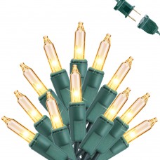 Toodour Warm White Christmas Lights, 14.27ft 50 Count Incandescent Christmas String Lights, UL Certified Connectable Green Wire Xmas Lights for Home, Holiday, Party, Xmas Tree Decorations