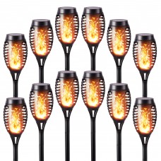 Toodour Outdoor Solar Lights, 12 Pack LED Solar Torch Lights with Flickering Flame, Waterproof Lighting Decoration for Patio Garden Yard Pathway Landscape