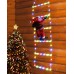 Toodour LED Christmas Lights - 10ft Christmas Decorative Ladder Lights with Santa Claus, Christmas Decorations Lights for Indoor Outdoor, Window, Garden, Home, Wall, Xmas Tree Decor (Multicolor)