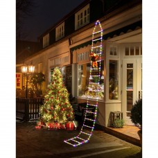 Toodour Christmas Lights Outdoor, 10ft LED Christmas Decorative Ladder Lights with Santa Claus, Christmas Outdoor Decor for Window, Porch, Garden, Xmas Tree (Multicolor)