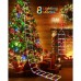 Toodour Christmas Lights Outdoor, 10ft LED Christmas Decorative Ladder Lights with Santa Claus, Christmas Outdoor Decor for Window, Porch, Garden, Xmas Tree (Multicolor)