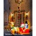 Toodour Christmas Lights Outdoor, 10ft LED Christmas Decorative Ladder Lights with Santa Claus, Christmas Outdoor Decor for Window, Porch, Garden, Xmas Tree (Multicolor)