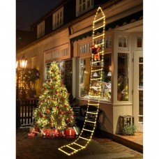 Toodour Christmas Lights Outdoor, 10ft Christmas Decorative Ladder Lights with Santa Claus, LED Christmas Lights for Porch, Window, Xmas Tree Decorations (Warm White)