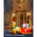 Toodour Christmas Lights Outdoor, 10ft Christmas Decorative Ladder Lights with Santa Claus, LED Christmas Lights for Porch, Window, Xmas Tree Decorations (Warm White)