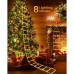 Toodour Christmas Lights Outdoor, 10ft Christmas Decorative Ladder Lights with Santa Claus, LED Christmas Lights for Porch, Window, Xmas Tree Decorations (Warm White)