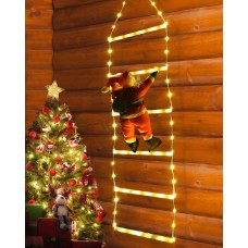 Toodour LED Christmas Light - Christmas Decorative Ladder Lights with Santa Claus, Christmas Decorations Lights for Indoor Outdoor, Window, Garden, Home Decor - Warm White
