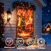 Christmas Door Cover with Lights, 36*80 Inch Front Door Decor with 8 Modes Timer, Santa Claus Warm White Christmas Light for Front Door Porch Banner Backdrop House Xmas Indoor Outdoor Decorations