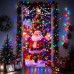 Christmas Door Cover with Lights, 36*80 Inch Front Door Decor with 8 Modes Timer, Santa Claus Multicolor Christmas Light for Front Door Porch Banner Backdrop House Xmas Indoor Outdoor Decorations Christmas Door Cover with Lights, 36*80 Inch Front Door Decor with 8 Modes Timer, Santa Claus Multicolor Christmas Light for Front Door Porch Banner Backdrop House Xmas Indoor Outdoor Decorations