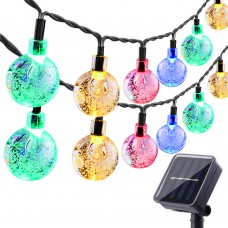 Toodour Solar Globe String Lights, 35.6ft 60 LED Outdoor Bulb String Lights, Waterproof 8 Modes Solar Patio Lights for Garden, Gazebo, Yard, Party Decorations (Multicolor)