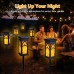 Toodour Solar Lights Outdoor Waterproof, 6 Pack LED Solar Powered Torch Lights with Flicking Flame, Landscape Lighting for Garden Yard Pathway, Warm White