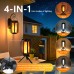 Toodour Solar Lights Outdoor, 2 Pack Hanging Solar Lanterns with 4 Lighting Mode, Type-C Charging, Waterproof Decorative Lights for Garden, Patio, Landscape, Yard, Camping