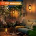 Toodour Solar Lights Outdoor, 2 Pack Hanging Solar Lanterns with 4 Lighting Mode, Type-C Charging, Waterproof Decorative Lights for Garden, Patio, Landscape, Yard, Camping