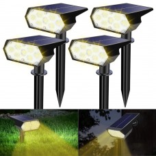 Toodour Solar Lights Outdoor, 49 LED Super Bright Solar Spot Lights with 2 Lighting Mode, Waterproof Solar Powered Landscape Spotlights for Garden Patio Pathway Yard (4 Pack-Warm White)