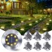 Toodour 6 Pack Solar Ground Lights Outdoor, 8 LED Waterproof Solar Powered in-Ground Disk Lights for Garden Patio Pathway Lawn Yard Deck Driveway Walkway, Warm White