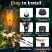 Toodour Solar Lights Outdoor, 10 Pack LED Solar Torch Lights with Flickering Flame Waterproof Halloween Decorations for Garden Yard
