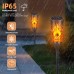 Toodour Solar Lights Outdoor, 10 Pack LED Solar Torch Lights with Flickering Flame Waterproof Halloween Decorations for Garden Yard