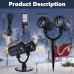 Toodour Snowman & Snowflake Christmas Projector Lights Outdoor, Double Head Dynamic Snowman & Snowflake Projector Lights with Timer, Waterproof White Christmas Light for Yard Wall Indoor Xmas Decor
