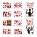 Toodour Halloween Bloody Window Clings Posters Bloody Handprint Sticker Party Decoration Haunted House Door Cover Creepy School Dormitory Window Decoration