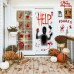 Toodour Halloween Bloody Window Clings Posters Bloody Handprint Sticker Party Decoration Haunted House Door Cover Creepy School Dormitory Window Decoration