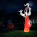 Toodour Halloween Inflatables Outdoor Decorations Ghost, 8ft Blow up Yard Decorations, Built-in Red LED Disco Lights, Ghost Inflatable for Outdoor Halloween Decor
