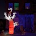 Toodour Halloween Inflatables Outdoor Decorations Ghost, 8ft Blow up Yard Decorations, Built-in Red LED Disco Lights, Ghost Inflatable for Outdoor Halloween Decor