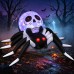 Toodour 8ft Halloween Inflatables Ghost Face Spider with Rotating Colorful LED Lights, Light Up Spider with Twinkle Red Eyes, Halloween Blow Up Decorations for Yard, Party, Lawn