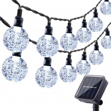 Toodour Globe Solar String Lights, 35.6ft 60 LED Outdoor Bulb String Lights,Waterproof 8 Modes Solar Patio Lights for Patio, Garden, Gazebo, Yard, Outdoors (White)